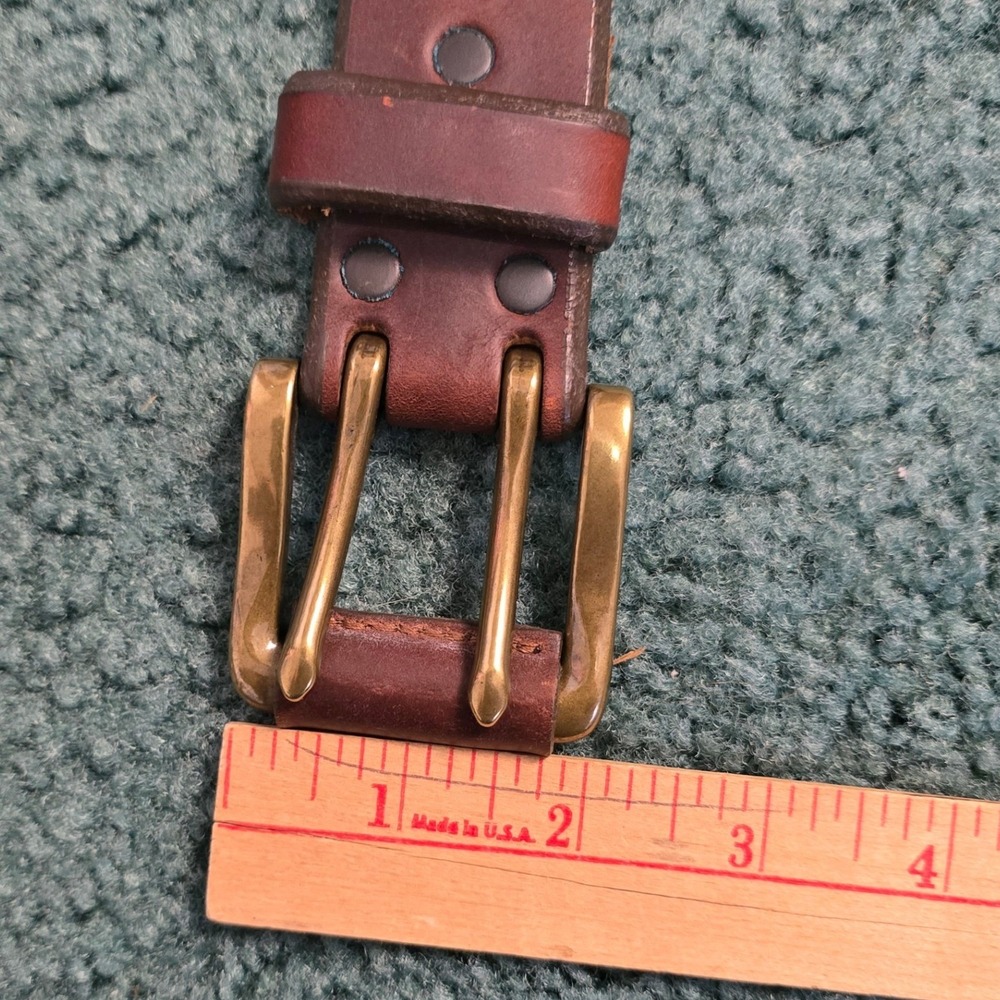 Red Wing Heritage 96530 Mens Brown Leather Double Prong Belt Made in USA Size 40 - Picture 6 of 6